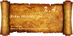 Kuhn Alfréda névjegykártya